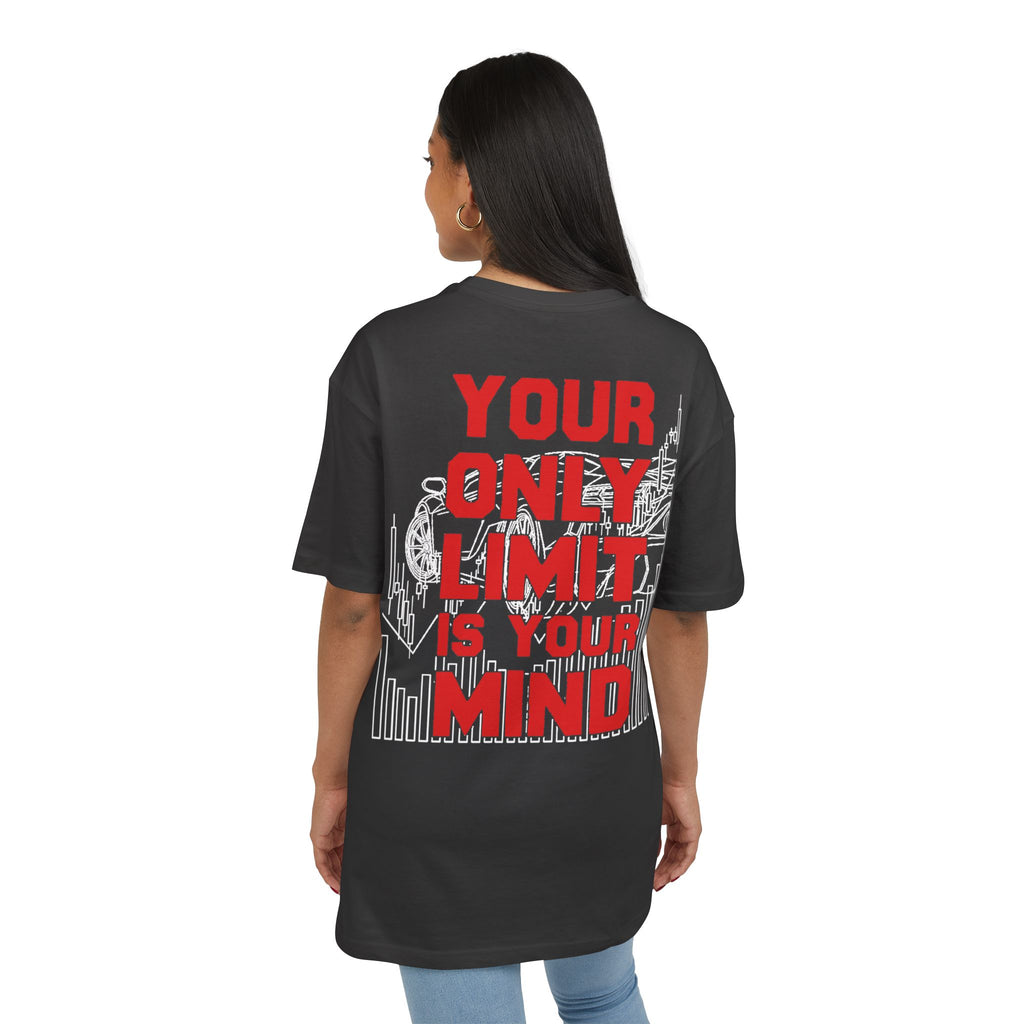 NERV Your Only Limit Unisex Heavy Oversized Tee - Black